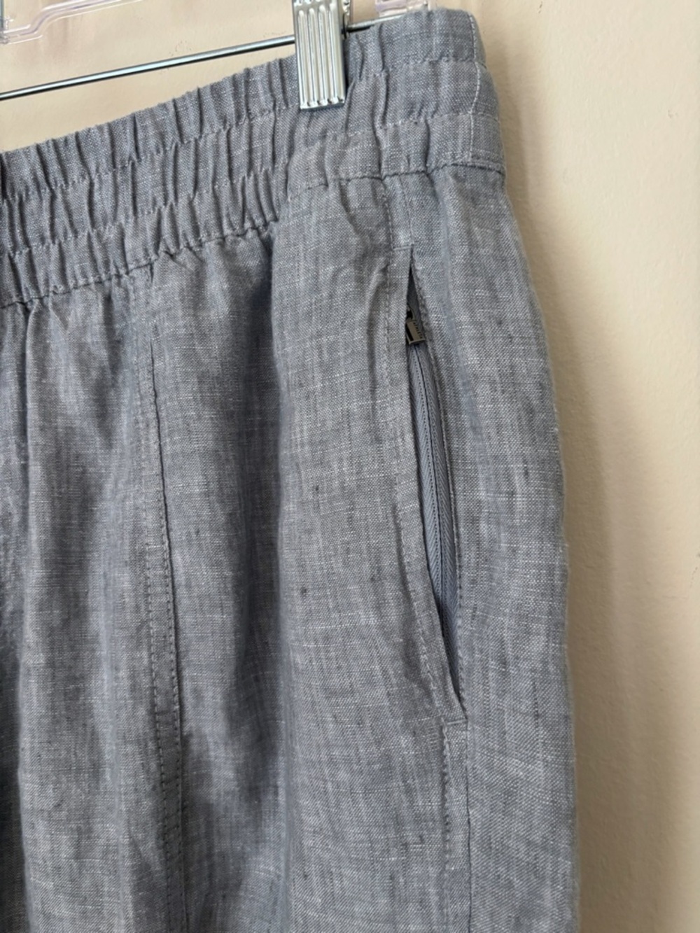 Athleta Retreat Linen Ankle Pants Medium Storm Cloud Grey - Picture 4 of 9